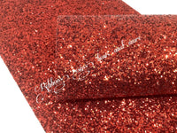 Premium Chunky Glitter Synthetic Leatherette - Red
