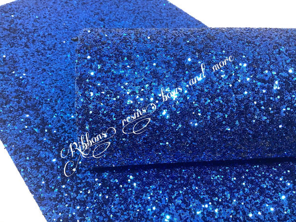 ✔️Premium Chunky Glitter Synthetic Leatherette - Royal Blue