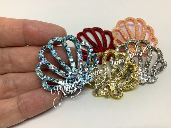 Glitter sea shells - 5 x colours available