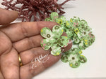 1.25" Padded Green Floral Flower