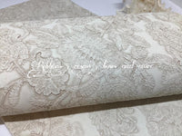 Embossed lace effect Synthetic Leatherette - Off white
