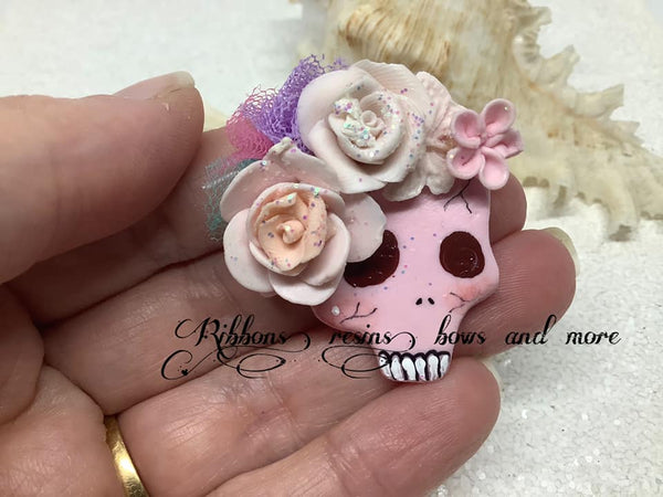 Fantasy Clay - Floral Skull Pink