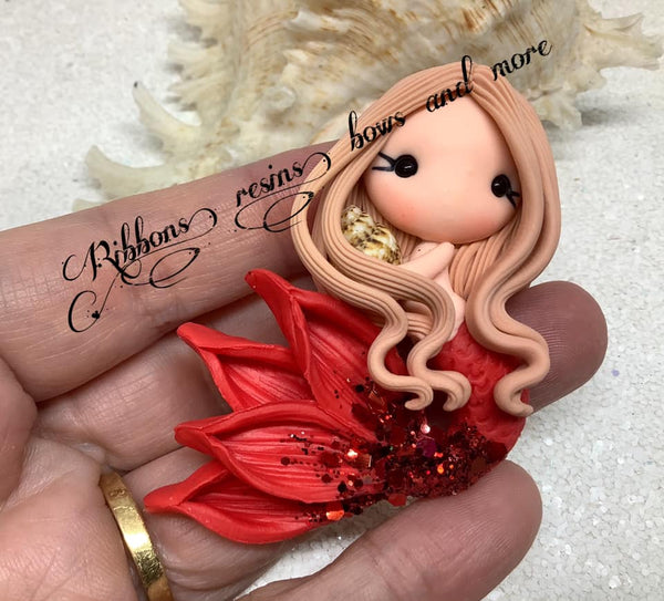 OPULENT Clay Mermaid - "there is a shade of red for every mermaid"