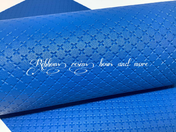 ✔️Embossed Cross stitch (Sea Blue) Synthetic Leatherette