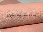 ✔️Embossed Cross stitch (Peach) Synthetic Leatherette