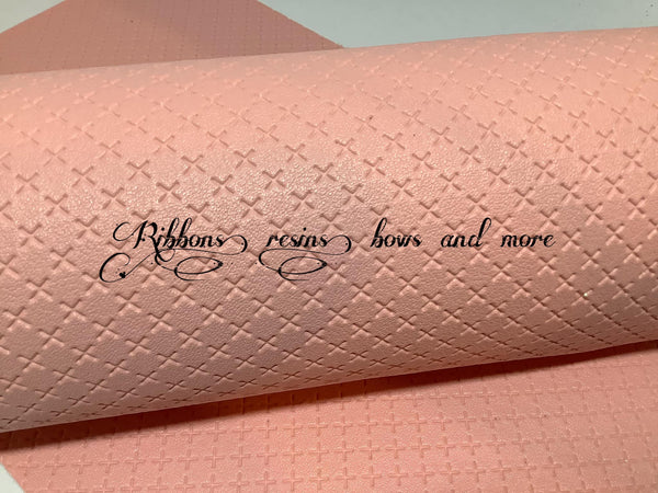 ✔️Embossed Cross stitch (Peach) Synthetic Leatherette