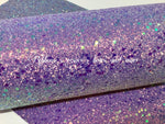 ✔️Premium Unicorn Glitter Dust Synthetic Leatherette  - Purple