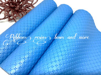 ✔️Embossed Cross stitch (Blue) Synthetic Leatherette