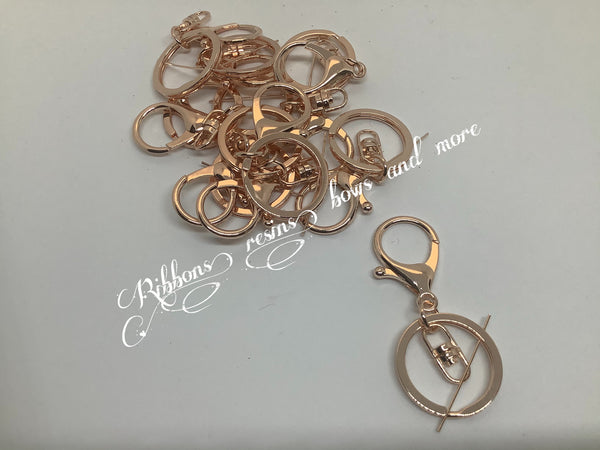 Rose Gold Figure 8 Key Chain with lobster clasp