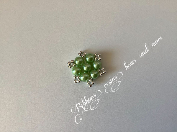25mm Pearl Embellishment - baby Green