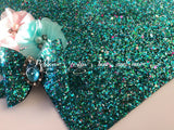 Premium Chunky Glitter Synthetic Leatherette - Peacock