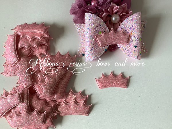 Padded Glitter Crowns - Pink