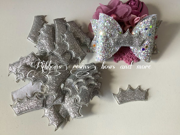 Padded Glitter Crowns - Silver