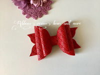 Handmade Leatherette bow -  x stitch Red