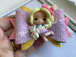 Handmade Leatherette bow - Cute Girl