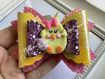 Handmade Leatherette bow - Egg