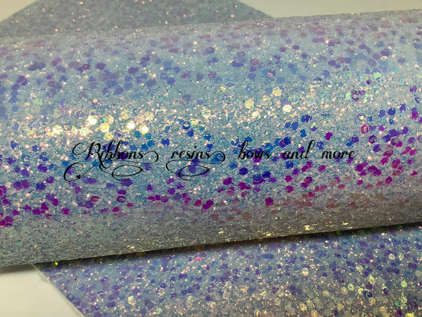 ✔️Premium Unicorn Glitter Dust Synthetic Leatherette  - Light Purple